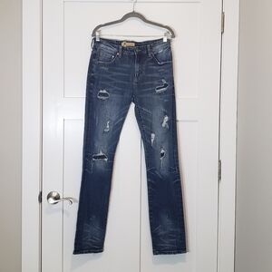 Rock Revival Remix Jeans Mens Size 30X33 Patched Distressed Mid Rise Whi…